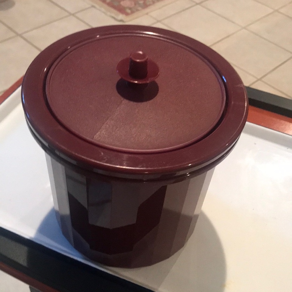 Tupperware Ice Bucket Cranberry Ice Bucket Vintage